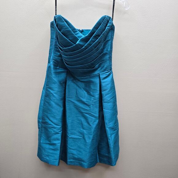 ALFRED SUNG Dresses & Skirts - Alfred Sung Strapless Pleated Bridesmaid Cocktail Dress in Niagara (Teal) SZ 14
